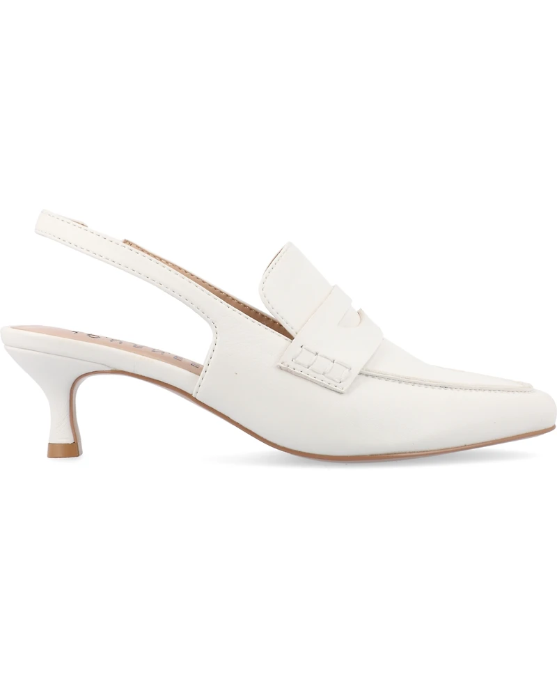 Journee Collection Women's Amory Tailored Kitten Heel Slingback Pumps