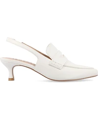 Journee Collection Women's Amory Tailored Kitten Heel Slingback Pumps