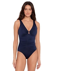 Ralph Lauren Ring Over The Shoulder Tummy Control One Piece Swimsuit