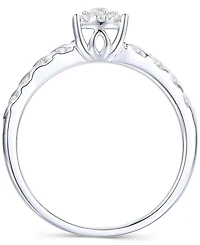 Promised Love Diamond Halo Cluster Ring (1/3 ct. t.w.) in Sterling Silver