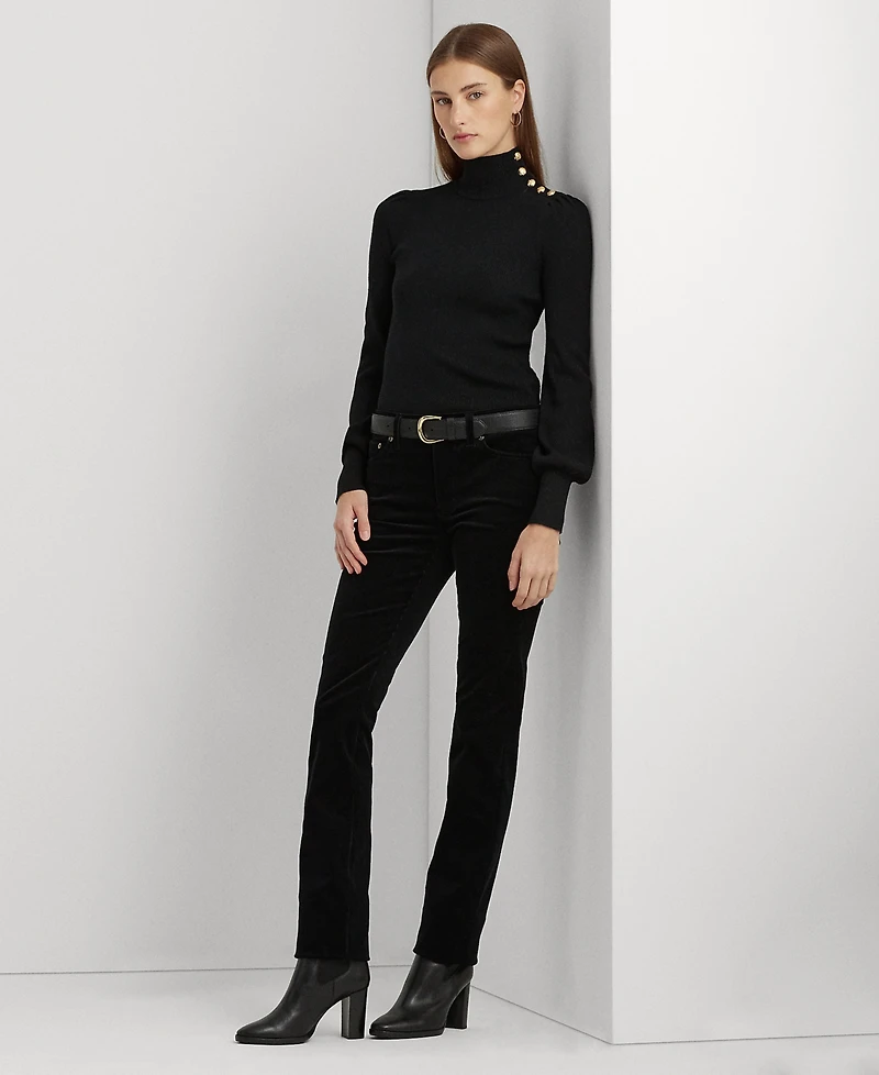 Lauren Ralph Stretch Corduroy Mid-Rise Straight Pants