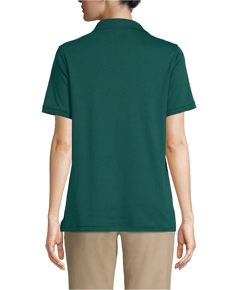 Lands' End Women's School Uniform Short Sleeve Interlock Polo Shirt
