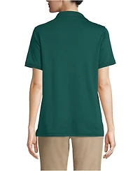 Lands' End Women's School Uniform Short Sleeve Interlock Polo Shirt