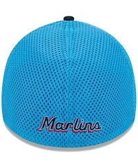 Men's New Era Black Miami Marlins Team Neo 39THIRTY Flex Hat