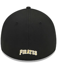 Men's New Era Black Pittsburgh Pirates Logo 39THIRTY Flex Hat