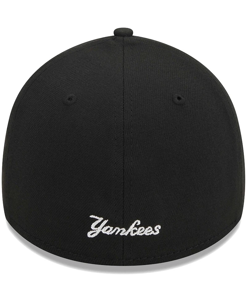 Men's New Era Black York Yankees Logo 39THIRTY Flex Hat