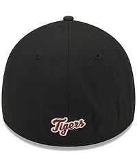Men's New Era Black Detroit Tigers Logo 39THIRTY Flex Hat
