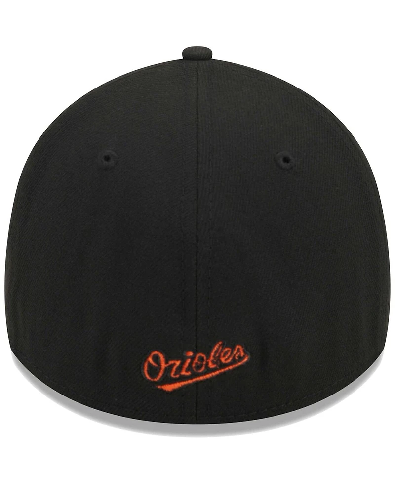Men's New Era Black Baltimore Orioles Logo 39THIRTY Flex Hat