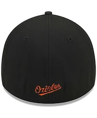 Men's New Era Black Baltimore Orioles Logo 39THIRTY Flex Hat