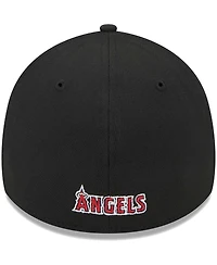 Men's New Era Black Los Angeles Angels Logo 39THIRTY Flex Hat