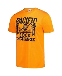 Men's Homage Orange San Francisco Giants Pacific Sock Exchange Tri-Blend T-shirt