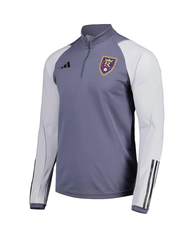 Men's adidas Gray Real Salt Lake 2023 On-Field Aeroready Quarter-Zip Training Top