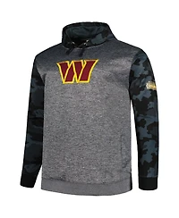 Men's Fanatics Heather Charcoal Washington Commanders Big and Tall Camo Pullover Hoodie