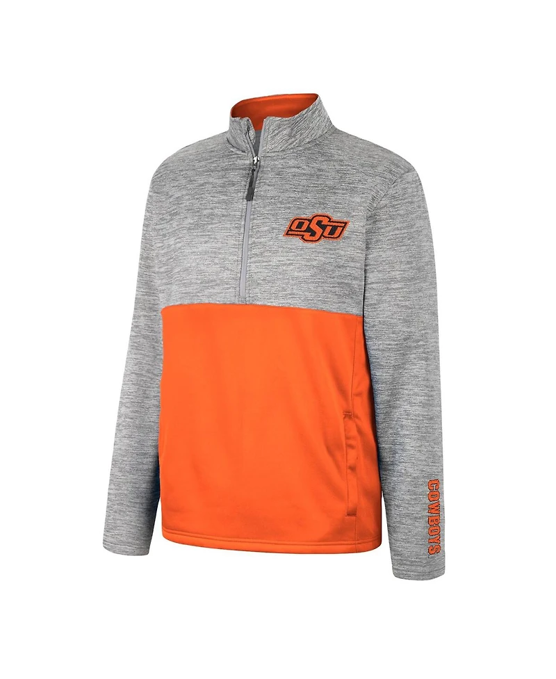 Men's Colosseum Gray Oklahoma State Cowboys John Half-Zip Jacket