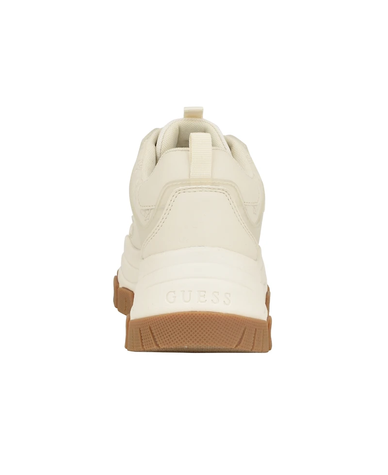 Guess Women's Bisun Lugged Rubber Sole Lace Up Platform Sneakers