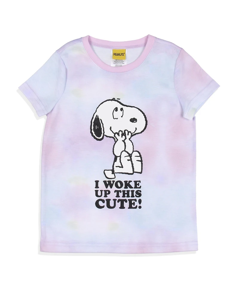 Peanuts Girls I Woke Up This Cute Snoopy Tie-Dye Sleep Pajama Set