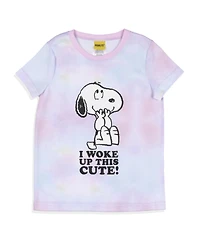 Peanuts Girls I Woke Up This Cute Snoopy Tie-Dye Sleep Pajama Set