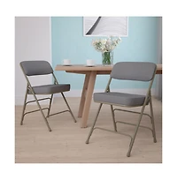 Emma+Oliver 2 Pack Home & Office Portable Party Events Fabric Padded Metal Folding Chair