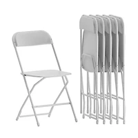 Emma+Oliver Set Of 6 Stackable Folding Plastic Chairs - 650 Lb Weight Capacity