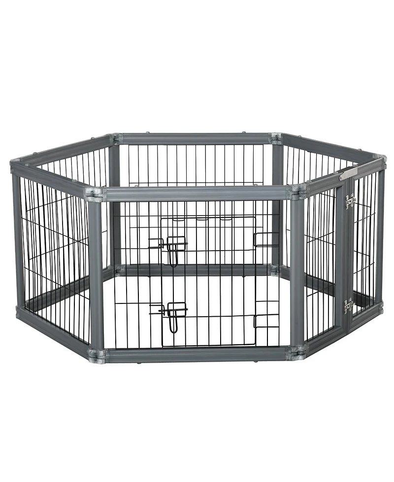 PawHut Heavy-Duty Puppy Playpen for Dogs Indoor or Outdoor W/ Door