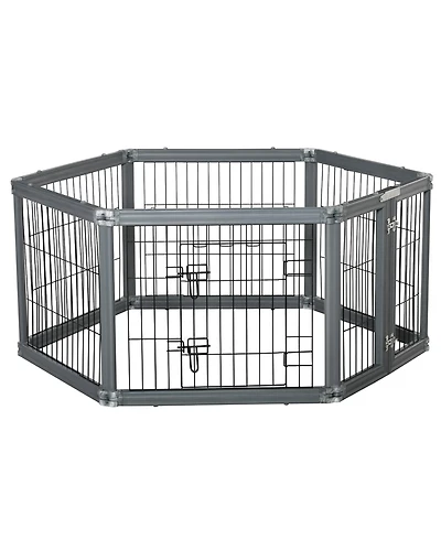 PawHut Heavy-Duty Puppy Playpen for Dogs Indoor or Outdoor W/ Door