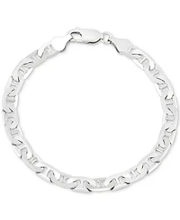 Men's Italian Silver Polished Mariner Link Chain Bracelet
