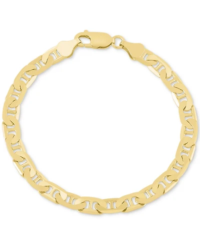 Men's Italian Silver Polished Mariner Link Chain Bracelet
