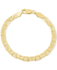 Men's Italian Silver Polished Mariner Link Chain Bracelet