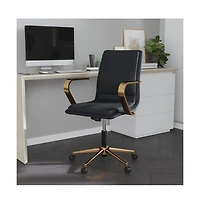Merrick Lane Artemis Mid-Back Home Office Chair With Armrests, Height Adjustable Swivel Seat And Five Star Base