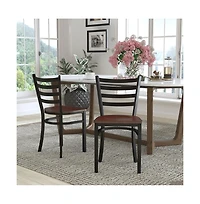 Emma+Oliver 2 Pack Ladder Back Metal Restaurant Chair