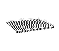 Replacement Fabric for Awning Anthracite and White 11.5'x8.2'