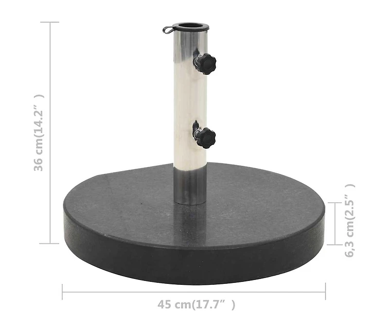 Parasol Base Granite 62.8 lb Round Black