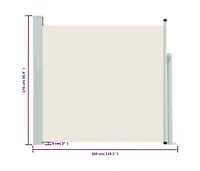 Patio Retractable Side Awning 66.9"x118.1" Cream
