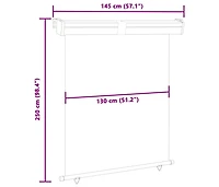 48424 Balcony Side Awning 57.1"x98.4" Black