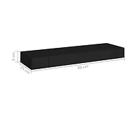 Floating Wall Shelf with Drawer Black 31.5"x9.8"x3.1"