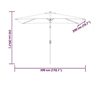 Garden Parasol with Metal Pole 118"x78.7" Azure