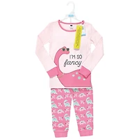 Hudson Baby Big Girls Cotton Pajama Set, Red Truck Bows