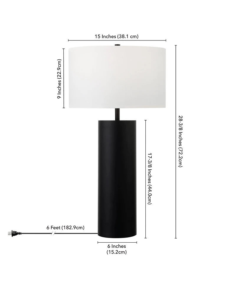 Hudson & Canal York 29.5" Tall Table Lamp with Linen Shade