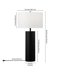 Hudson & Canal York 29.5" Tall Table Lamp with Linen Shade