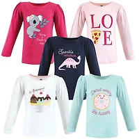 Hudson Baby Toddler Girls Long Sleeve T-Shirts, Fall Botanical
