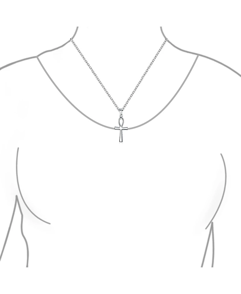 Bling Jewelry Key To Life Egyptian Ankh Cross Pendant Necklace Sterling Silver