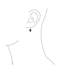 Bling Jewelry Boho Western Style Natural Stone Oval Lever Back Drop Dangle Earrings .925 Sterling Silver
