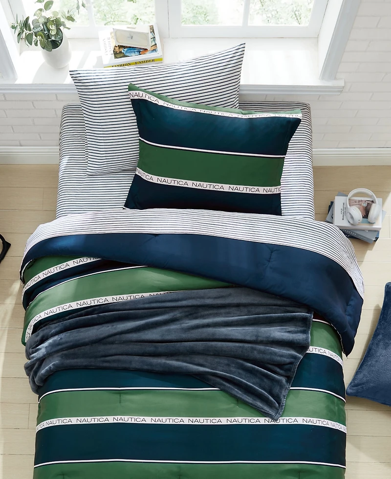 Closeout! Nautica Bellecastle Reversible 3 Piece Comforter Set, Full/Queen