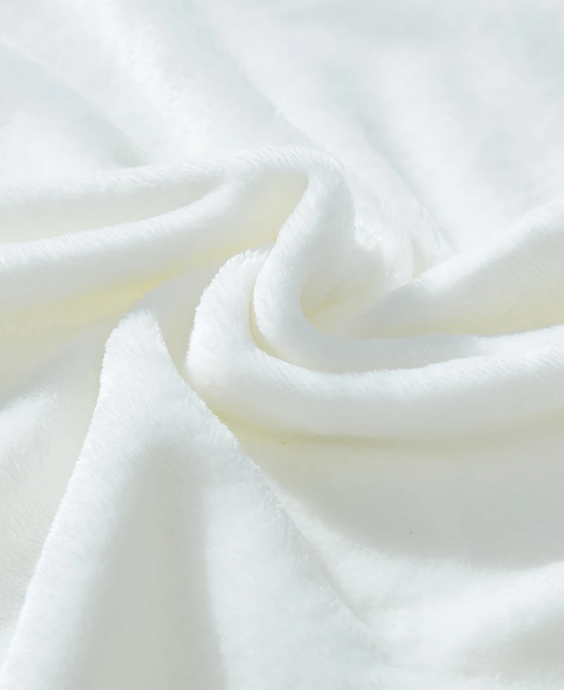 Nautica Solid Ultra Soft Plush Fleece Blanket