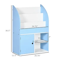Qaba Bookshelf, Multi-Purpose Kids Toy Storage Organizer for Preschool & Early Reading, Kids Bookcase with Cabinet, Childrens Bookshelf, Book Organize
