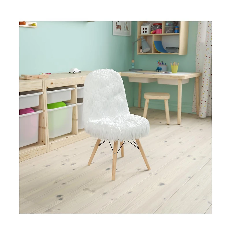 Kids Shaggy Dog Accent Chair - Desk Chair - Playroom Chair
