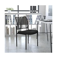 Emma+Oliver Mesh Comfortable Stackable Steel Side Chair