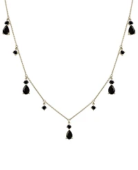 Onyx Dangle 17" Statement Necklace in 14k Gold-Plated Sterling Silver