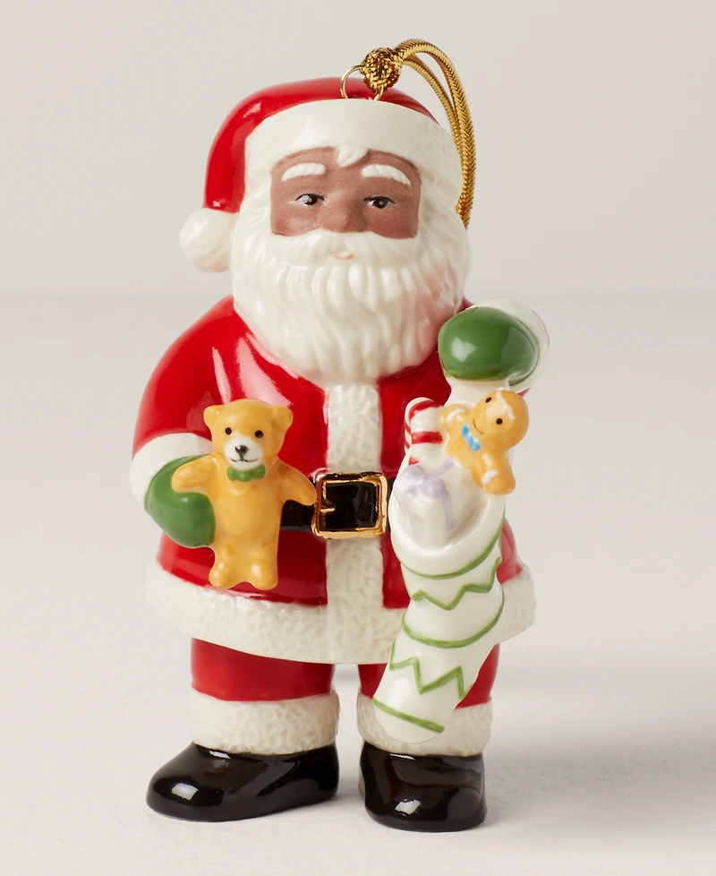Lenox African American Santa & Stocking Porcelain Ornament