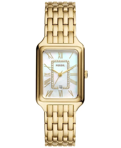 Fossil Women's Raquel Three-Hand Date Gold-Tone Stainless Steel Watch, 26mm
